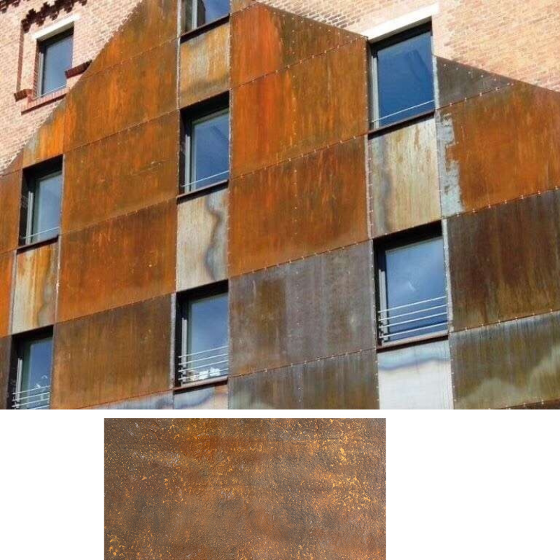 صدأ تصميم الكسوة الخارجية الحجرية المرنة للحوائط الخارجية المرنة كبيرة الحجم
