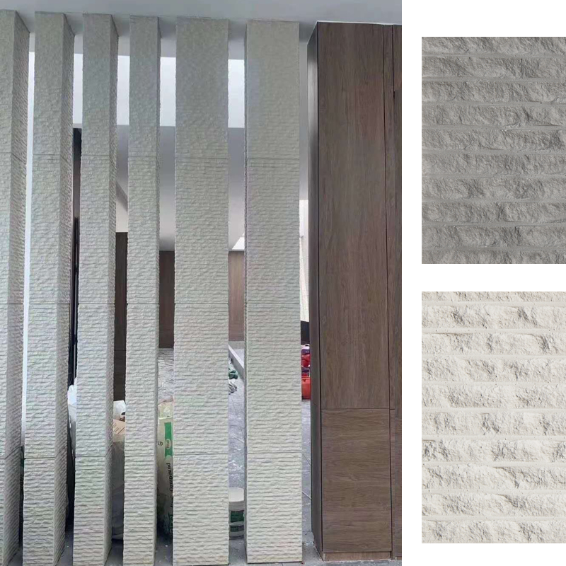 Professional installing bendable stone veneer on curved surface without specialized equipment