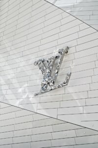 silver and gold steel wall decor