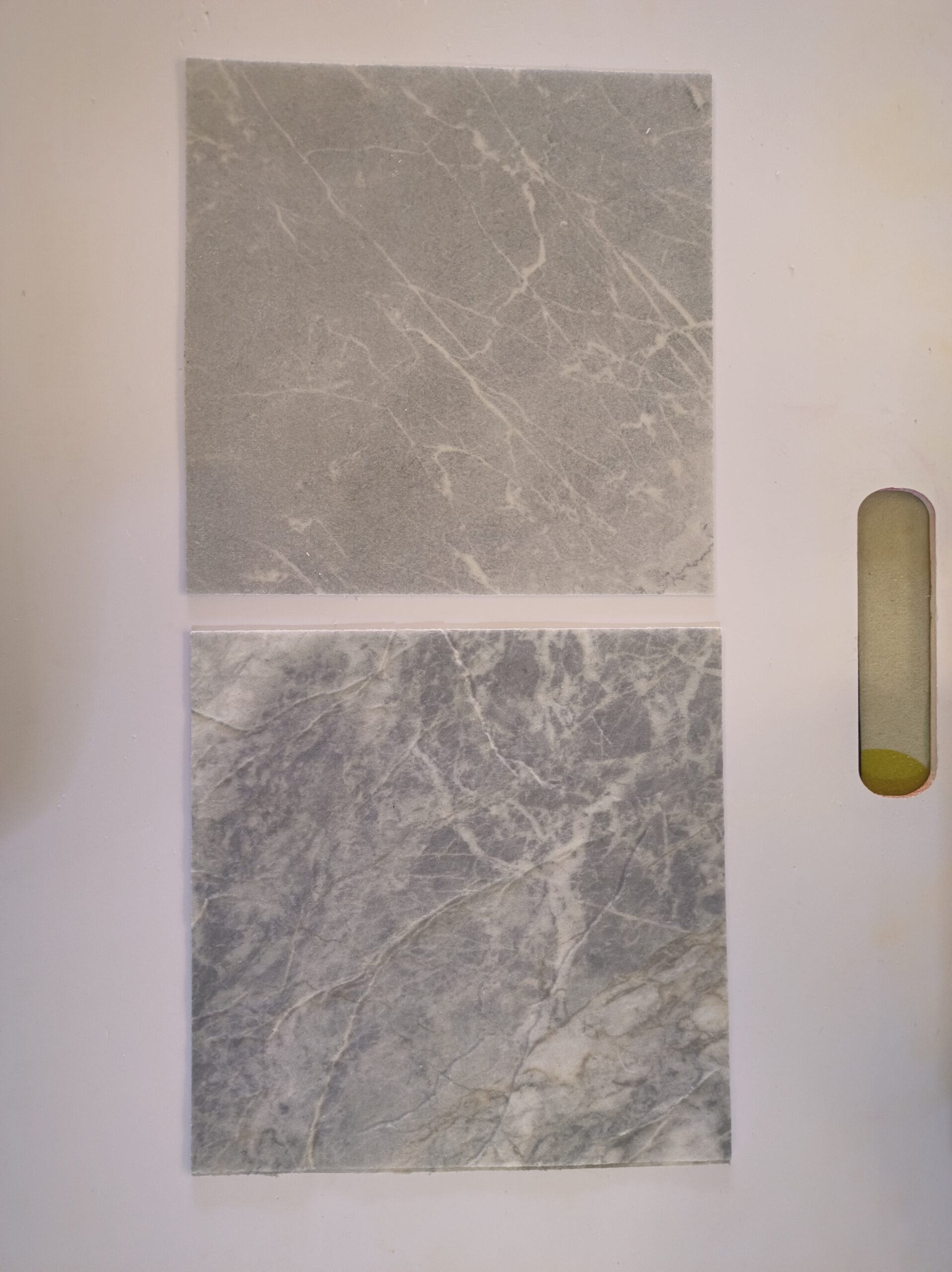 Translucent flexible stone surface showing a soft mineral texture